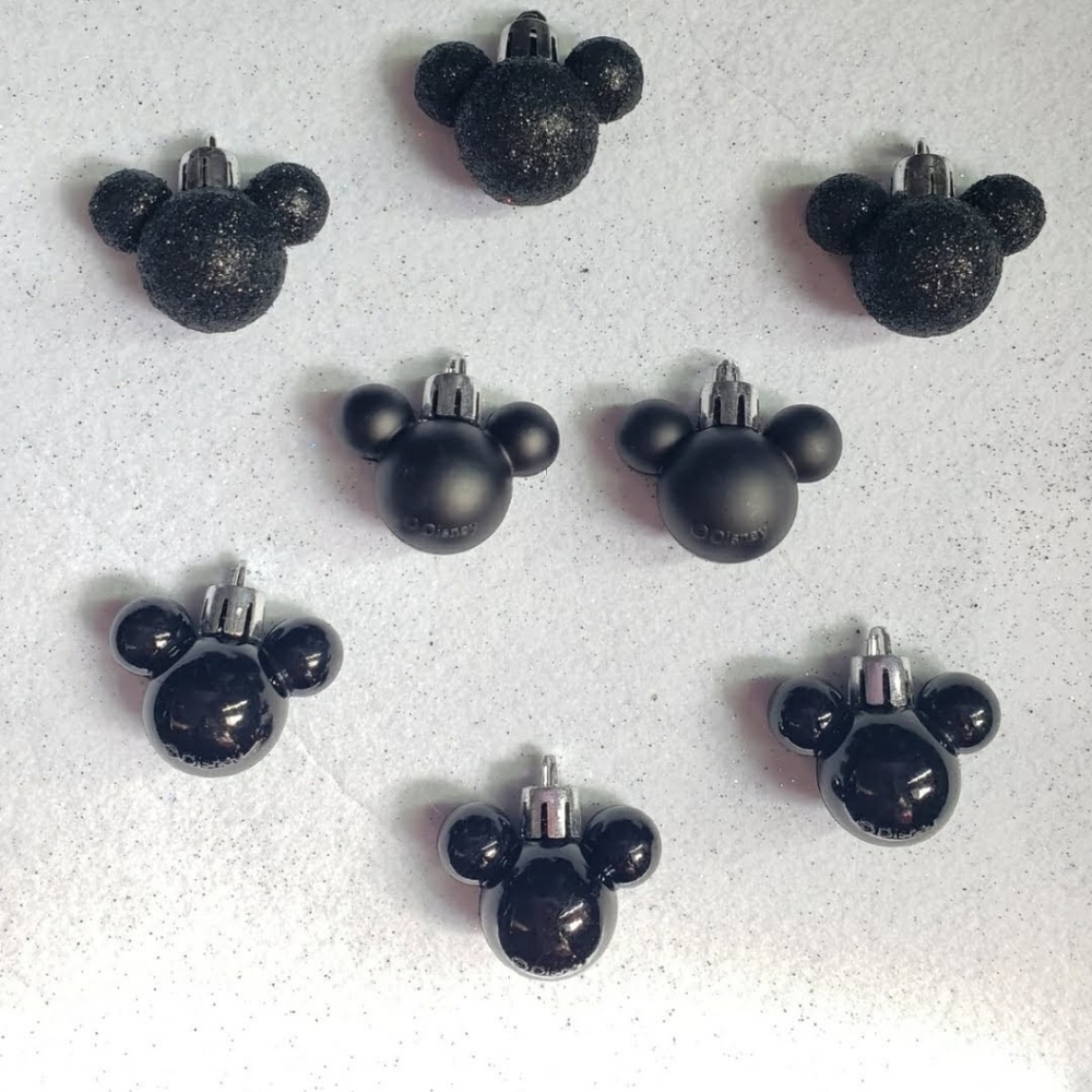 Disney Mickey Mini Xmas tree ornaments 8pz Black